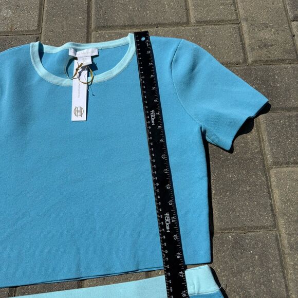 House Of Harlow 1960 Blue 2 Piece Set Crop Top & Skirt Outfit NWT $198 Small - Picture 5 of 10